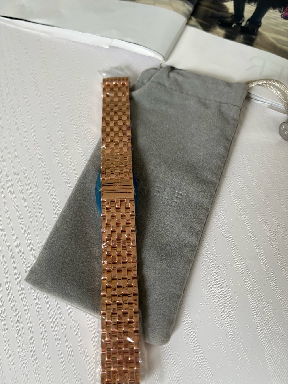 New Michele Deco Mid 16MM Rose Gold Steel Bracelet Band Strap watch
